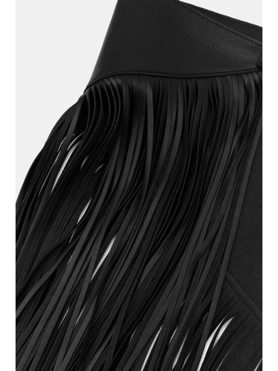 ZARA 100% LEATHER FRINGE SCARF BELT main image 4